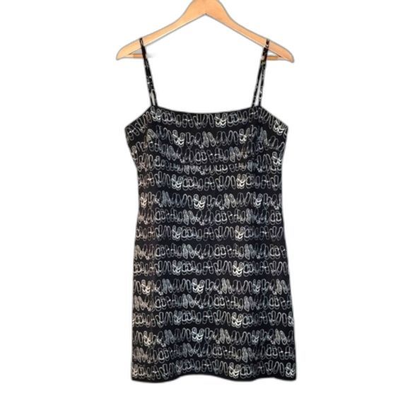 Ellen Tracy Dresses & Skirts - LINDA ALLARD ELLEN TRACY Black White Mini Dress Lined Spaghetti Strap Flip Flops